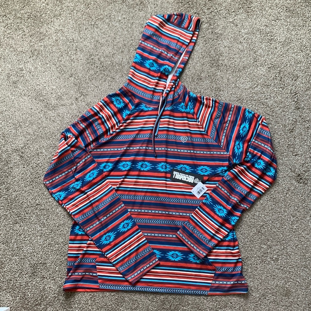 NWT Men’s Rock&Roll Denim Aztec Pullover - Picture 4 of 6